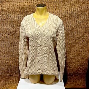 LL Bean Signature Cotton Woman’s Fisherman sweater in light bright.